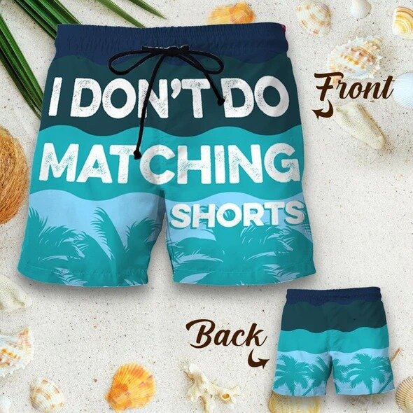 Couple Beach Pants Animal Cartoon Shorts