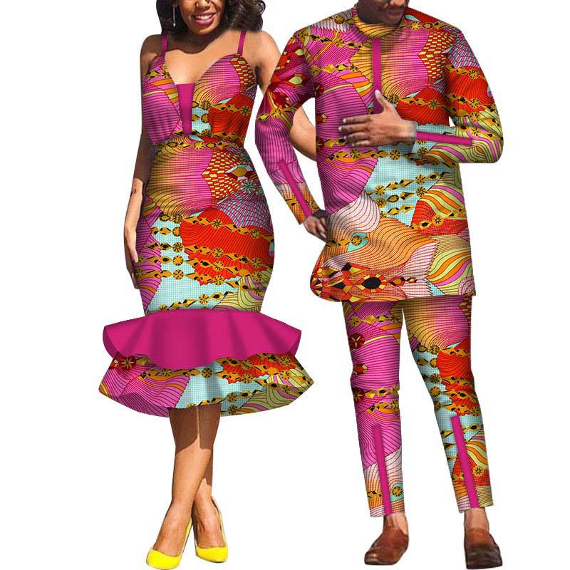 Couple clothing suspender skirt African clothing